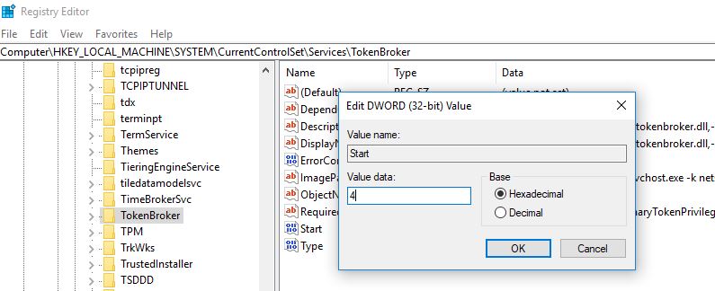 Désactiver de façon permanente le processus Runtime Broker depuis le registre