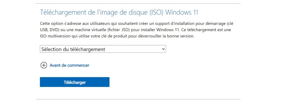 Installation de Windows 11 avec image ISO