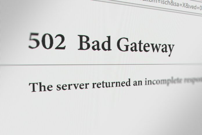 Message d'erreur 502 bad gateway