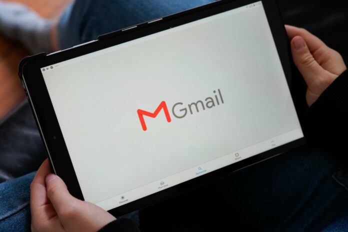 Interface de Gmail sur tablette