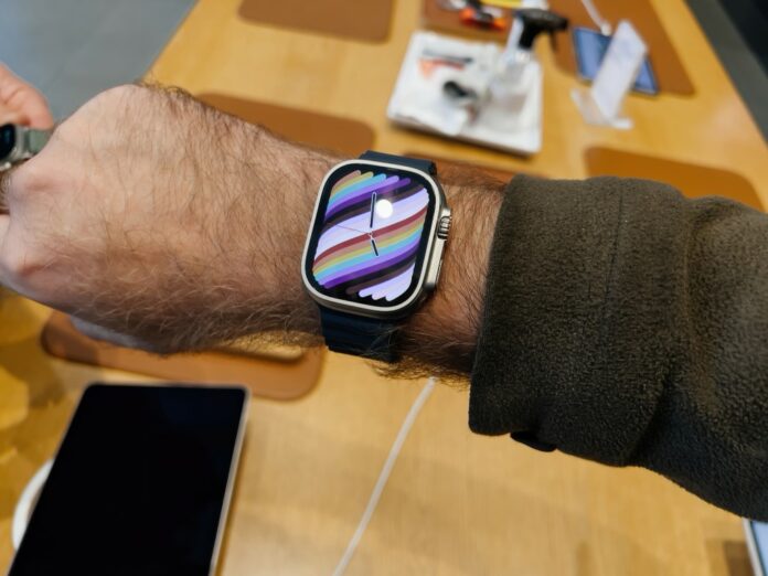 Fond d'écran abstrait sur une Apple Watch