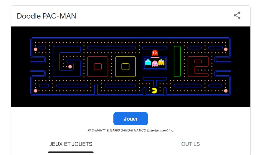 Jouez à Pac-man sur Google
