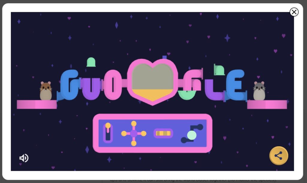 Le mini-jeu Google de la Saint Valentin 2022