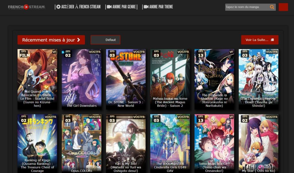 Regarder des animes sur French Manga