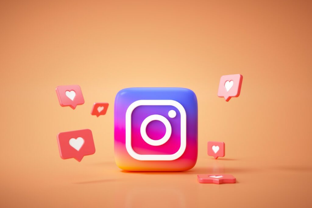Le logo et les likes d'Instagram